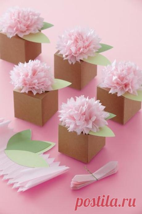 Martha Stewart Crafts - Vintage Girl Collection - Treat Boxes - Pom Pom Flower