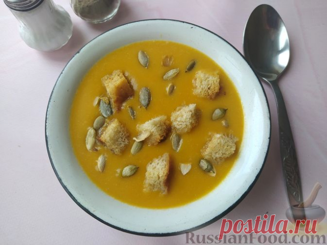 Рецепт: Тыквенно-картофельный суп-пюре с имбирём на RussianFood.com