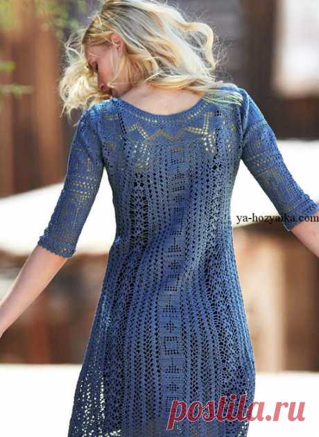 Филейное платье схемы. Красивое платье в филейной технике крючком.