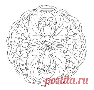Mandalas Para Pintar: Mandala Art Nouveau
