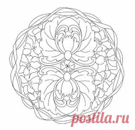 Mandalas Para Pintar: Mandala Art Nouveau