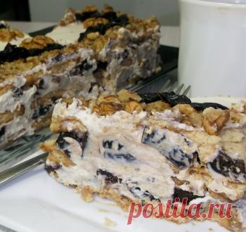 Торт без выпечки с черносливом и орехами / Видео-рецепты / TVCook: пошаговые рецепты с фото