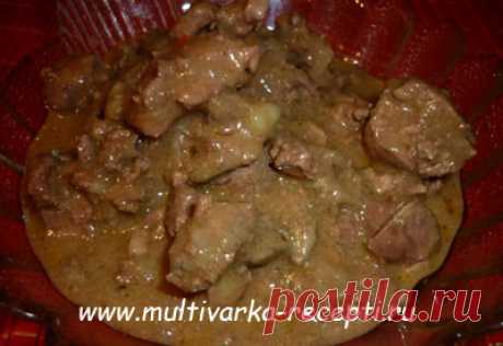 Подлива из куриной печени в мультиварке
