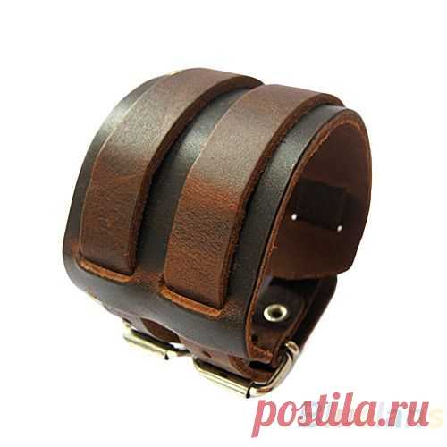 Новинка 2 слоя панк ремень мужчины подлинная кожа коровы браслеты и браслеты браслеты тумака подарка 04S5 купить на AliExpress