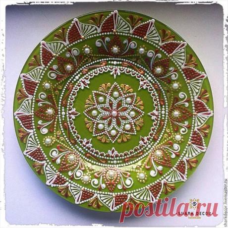 Купить Декоративная тарелка - зеленый, тарелка, Тарелка декоративная, тарелка сувенирная, тарелка настенная