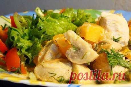 Курица с тыквой и шампиньонами – лучшее сочетание вкуса | Вкусные рецепты