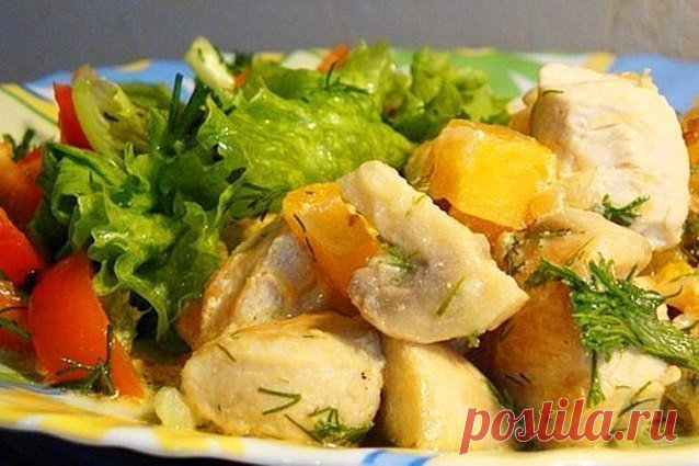 Курица с тыквой и шампиньонами – лучшее сочетание вкуса | Вкусные рецепты