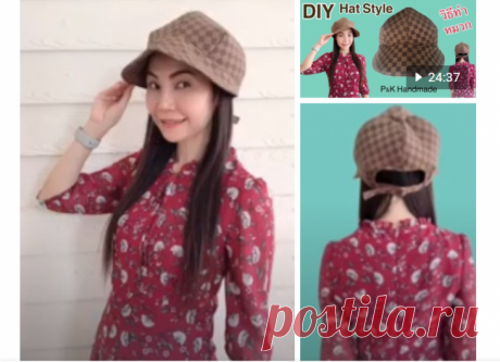 Выкройка необычной женской кепки на осень DIY Модная одежда и дизайн интерьера своими руками
