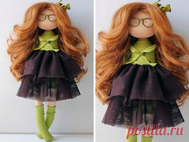 Tilda doll Rag doll Fabric doll Muñecas Green doll Poupée Art