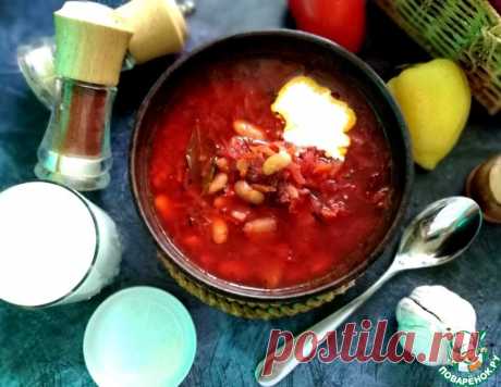 Свекольный суп с фасолью – кулинарный рецепт