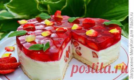 Клубничный чизкейк без выпечки: необыкновенно вкусный и нежный