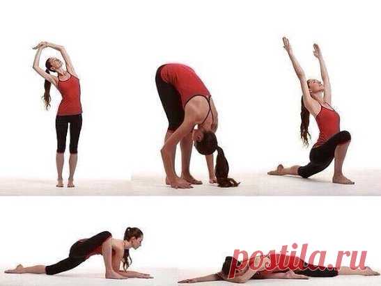 Растяжка на все зоны мышц
Растяжка мышц шеи
Для того чтобы шея выглядела подтянутой, с красивой линией скулы и без лишних подбородков, нужно встать ровно, плечи развести назад и опустить, взгляд направить перед собой. Теперь представьте, что к затылку, ушам и носу привязали ниточки и тянут их по очереди в разные стороны. Не меняя положения головы, тянитесь ей за «ниточками» сначала по четырем точкам, потом описывая окружность. Затем можно потянуться ушами к опущенным плечам и сделать наклоны гол