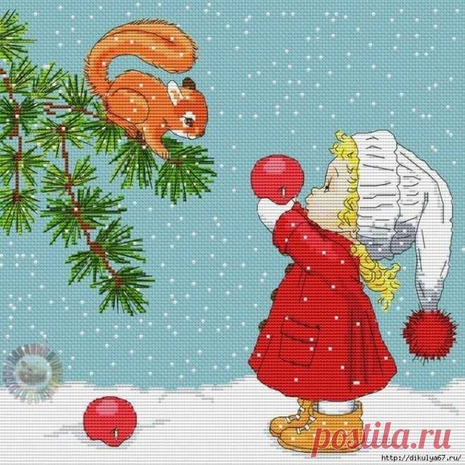 Новогодняя вышивка Новогодняя вышивкаЭту милую вышивку можно поместить в рамку под стекло и вынимать только на новогодние праздники для создания особого настроения.