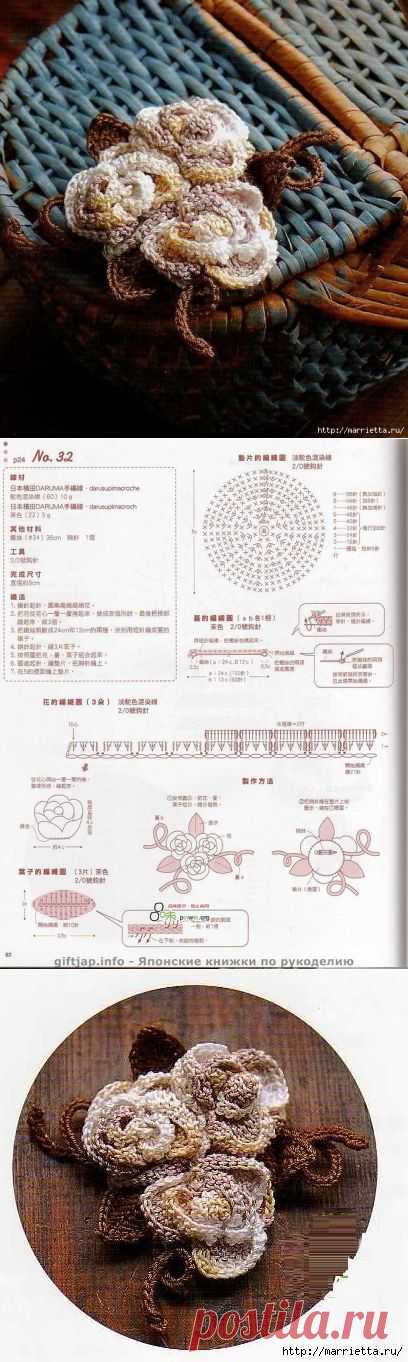 Маленький букетик цветов крючком