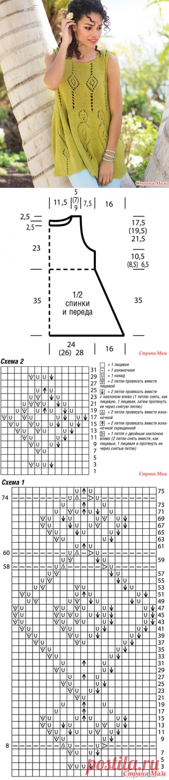 Туника в форме трапеции - Вязание - Страна Мам