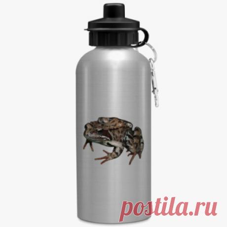 Спортивная бутылка/фляжка Травяная лягушка - Тульский экзотариум, зоопарк