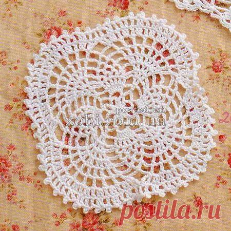 Квадратный ажурный подстаканник (салфетка) крючком. Схема. / xobi.com.ua
