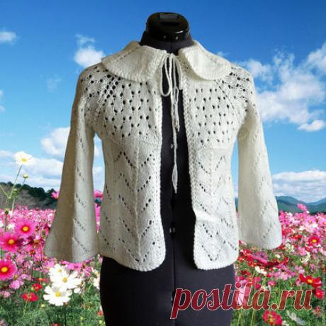 Купить Болеро детское - болеро для девочки, кофточка для девочки, детская одежда, вязаное болеро, белый
