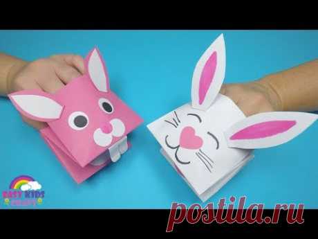 How to Make a Paper Bunny Hand Puppet | Easter Craft for Kids - YouTube