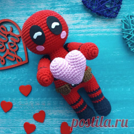 Дэдпул амигуруми. Схемы и описания для вязания игрушек крючком! Бесплатный мастер-класс от Евгении Кирюхиной по вязанию Дэдпула - антигерой комиксов издательства Marvel Comics. Высота вязаной игрушки около 20 см. Д…