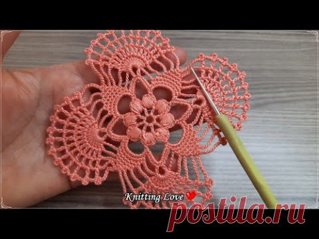Super Easy Beautiful Flower crochet Pattern Knitting Online Tutorial for beginners Tığ işi örgü 2022