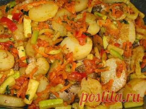 картошка с цветной капустой в духовке