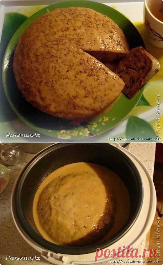 Выпечка в мультиварке. Ореховый пирог со сгущенкой.