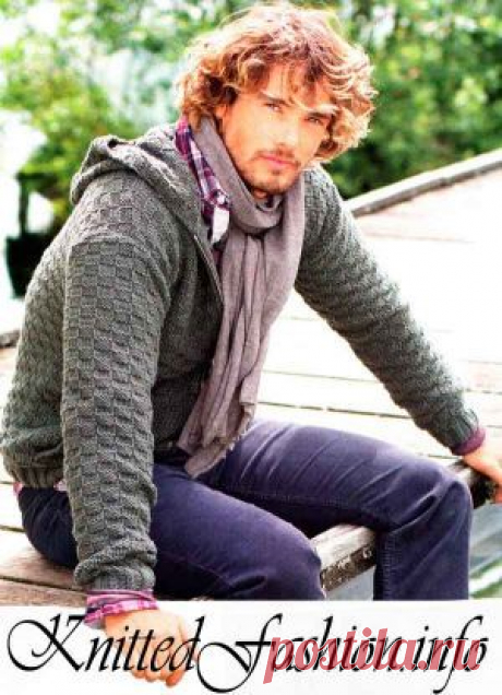 Мужской жакет с капюшоном - KnittedFashion.info - Модное Вязание