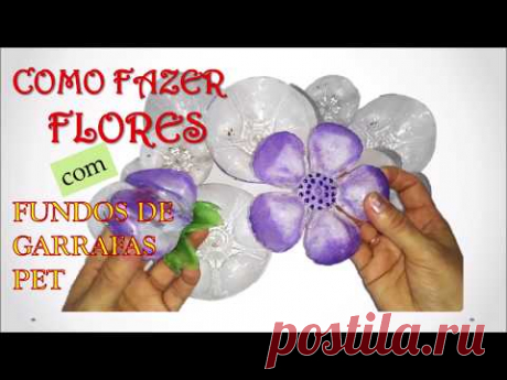 FLORES DO FUNDO DE GARRAFA PET/ARTE com PET