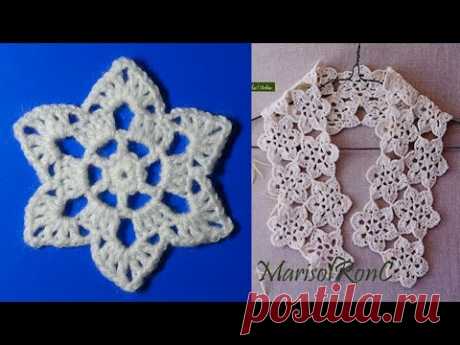 Шарфик из мотивов крючком. МК.