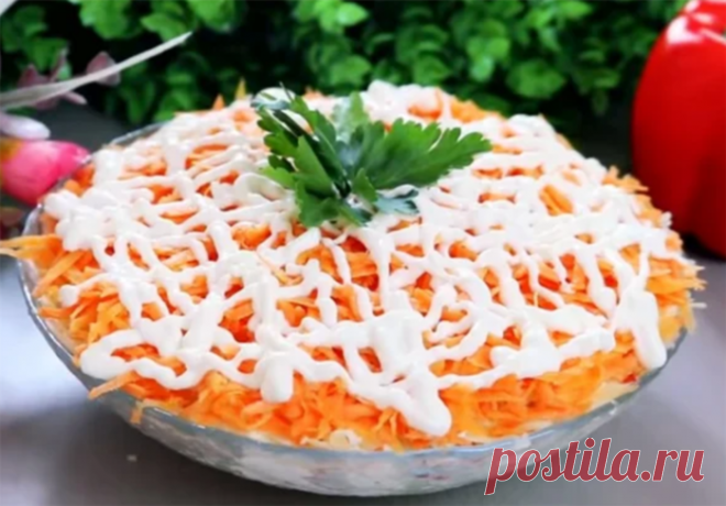 Экономный «Бархатный» салат с крабовыми палочками!