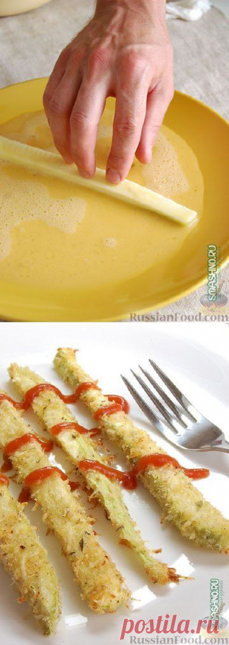 Запеченные в панировке кабачки. Ни грамма масла!