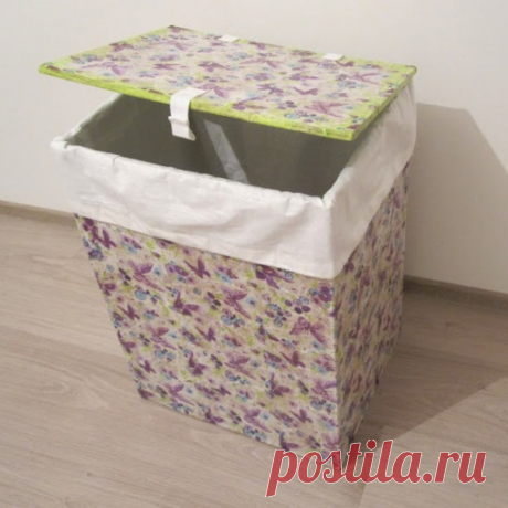 Ящик для белья из картона и бумажных салфеток
