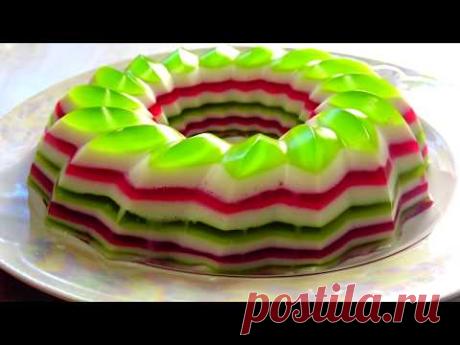 ЖЕЛЕЙНЫЙ ТОРТ/Торт Без Выпечки из ЖЕЛЕ/Вкусный рецепт от Тортании