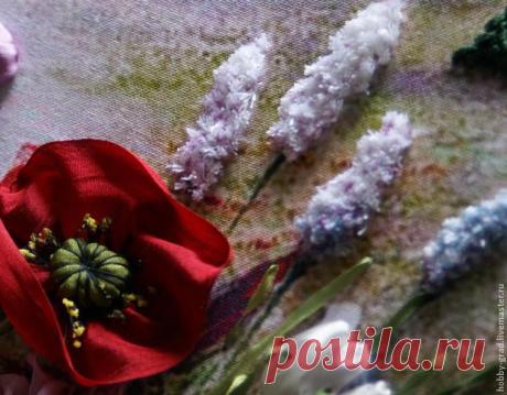 Способ вышивки пушистых цветов - Ярмарка Мастеров - ручная работа, handmade