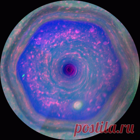 Самое интересное -"Новости космоса - Космический аппарат «Кассини» получил новые снимки шестиугольного вихря на северном полюсе Сатурна - 5 Декабря 2013"- Свободная планета