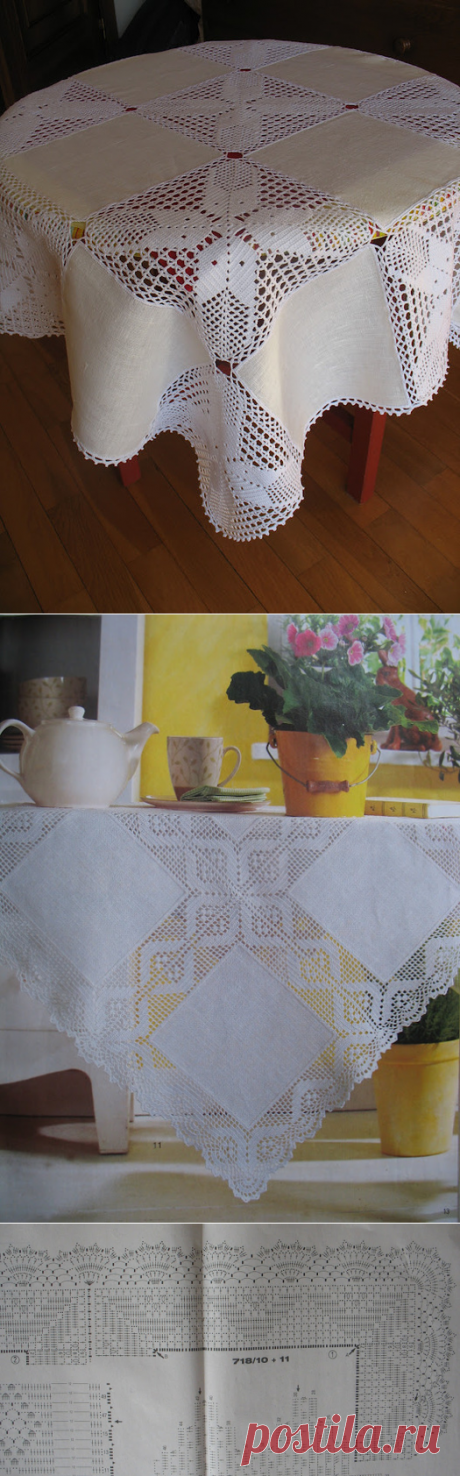 Вяжем крючком скатерти для праздничного стола. Мастер-класс и схемы