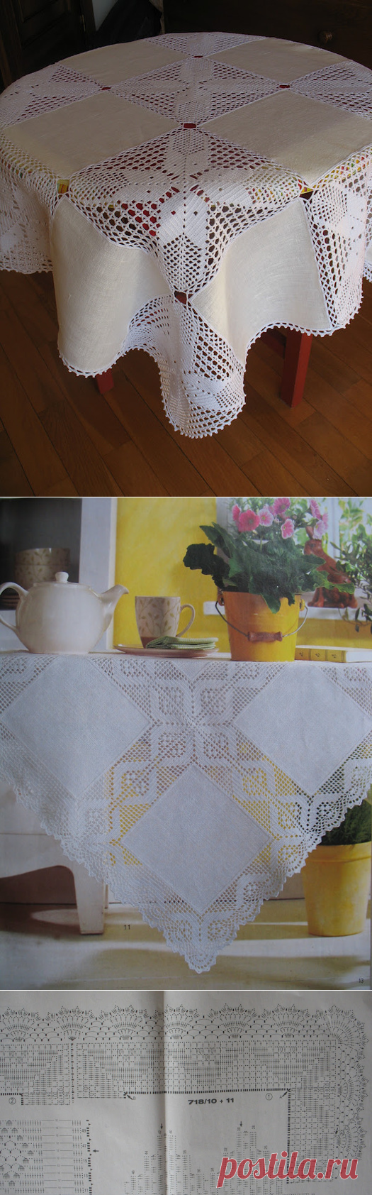 Вяжем крючком скатерти для праздничного стола. Мастер-класс и схемы