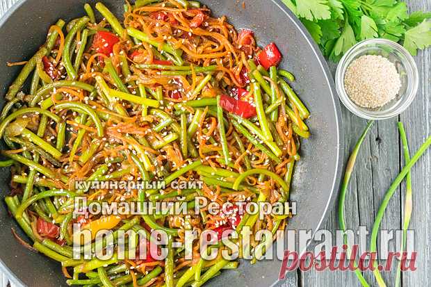 Жареные стрелки чеснока с овощами - Домашний Ресторан