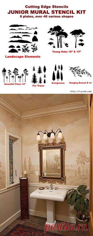 3 часть. Шикарные цветочные трафареты для оформления стен и декора!!.