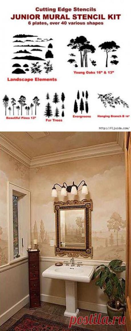 3 часть. Шикарные цветочные трафареты для оформления стен и декора!!.