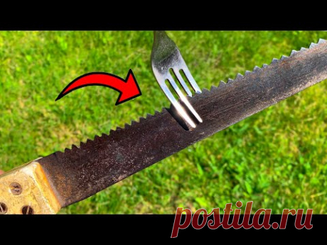 ¡Cómo afilar una sierra en madera en 5 minutos usando un tenedor!