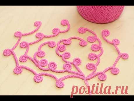 ШНУР ГУСЕНИЧКА С ЗАВИТКАМИ вязание крючком для начинающих how to crochet cord