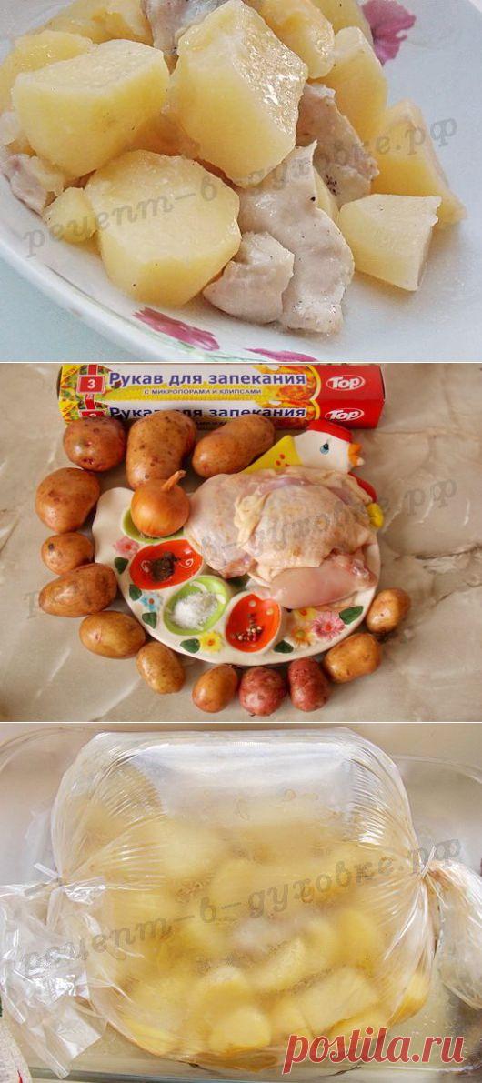 Курица с картошкой в рукаве: рецепт в духовке