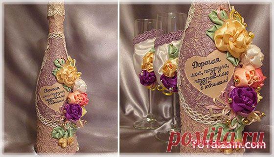 Оформляем подарочное шампанское » Планета рукоделия