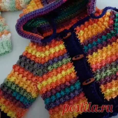Вязаная детская кофта крючком с капюшоном. Мастер-классы | Креаликум