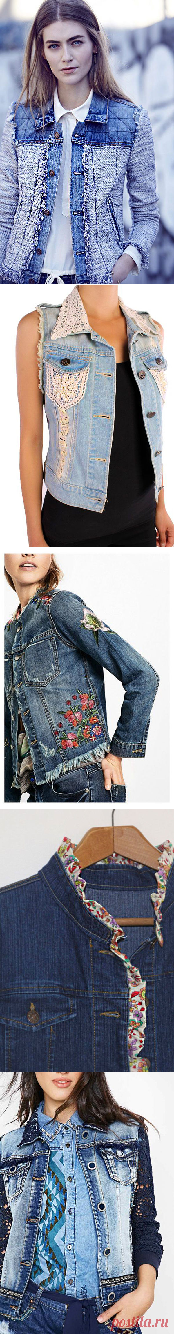 Многообразный декор джинсовых курток