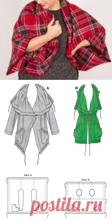 Почти жилет: легко и быстро. Из пледа