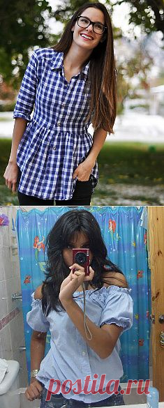 Шикарные блузки из мужских рубашек своими руками. Мастер-класс.