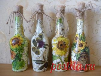 Поделки из стеклянных бутылок для дома и дачи
